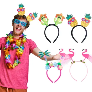 1 бр., превръзка на главата с гавайским фламинго и ананас, тропически лятна плажно парти в стила на Алоха Luau, украса за парти по случай рожден Ден, реквизит за снимки