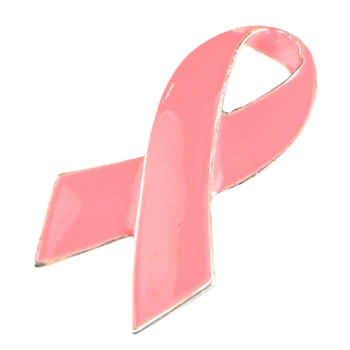 1 бр. розови эмалевые брошки с благотворителна лента за борба с рака на гърдата, игли