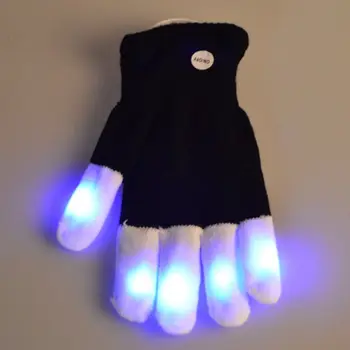 1 бр., топла led светкавица Rave, ръкавици с 7 режима на осветление, ръкавици за осветление на върховете на пръстите