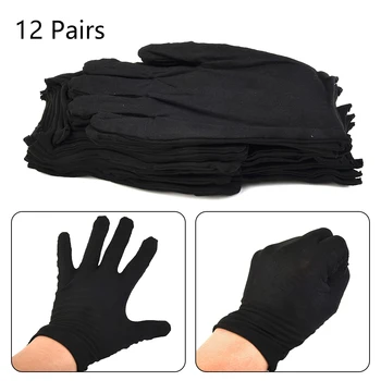 12 Чифта памучни ръкавици, работни ръкавици, меки, големи, чувствителни към почистени, сухи, овлажнители, зимни, топли ръкавици за тренировки