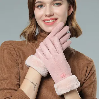 2023 Нови модни Дамски Ръкавици за Есен-Зима Сладки пухкави топли ръкавици с един пръст Ръкавици с един пръст за пълен пръст Дамски Спортни Дамски Ръкавици Екран