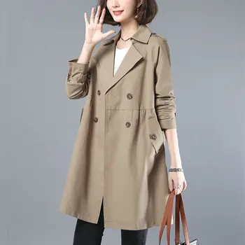 2023 Пролетно-есенния женски тренч средна дължина, универсален палто в английски стил, однобортные свободни дамски пролетни якета X114