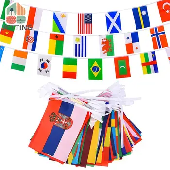 25 М 100 Страни Струнен Флаг Международна Овесени Ядки Банер За Бижута Вечерни Барове, Спортни Клубове, Училищни Фестивали, Тържества