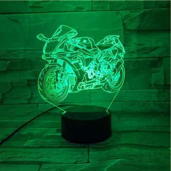 3D лампа, осветление, стръмни мотоциклет, led USB, RGB, нощна светлина за настроението, Многоцветен докосване на дистанционното управление на телевизора, Промяна на маса Luminaria, desk Номер 580