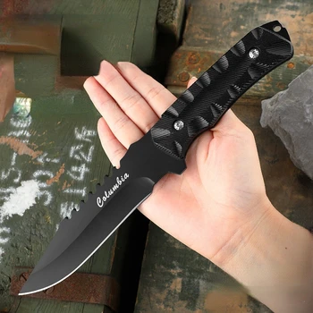 5Cr13Mov Външно Пряко Нож От Неръждаема Стомана, е Остро Туристическа Ловно Тактически Нож с Висока Твърдост За Самозащита, Нож За Оцеляване