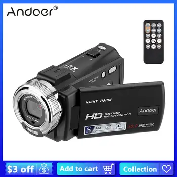 Andoer V12 16-кратно цифрово увеличение записывающая камера 1080P Камера Камери с 3.0-инчов повратна LCD телевизор, Макс. 20 мегапиксела