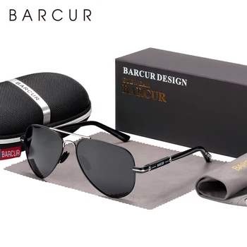 BARCUR мъжки Поляризирани слънчеви очила Pilot, слънчеви очила за мъже, Аксесоари за шофиране, риболов, разходки, слънчеви Очила Oculos Gafas De Sol