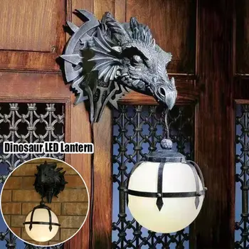 Led окачен лампа с динозавром, Индустриален Стил, Изделия от смола с глава на Дракон, Подвесная лампа с дракон, Украса за Хелоуин