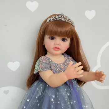 NPK 22-инчов реалистичен силиконов винил за цялото тяло, възстановената кукла за момичета-деца, Бети, 3D-кожа, видимите вени, Перука за Коса, Подаръци за деца