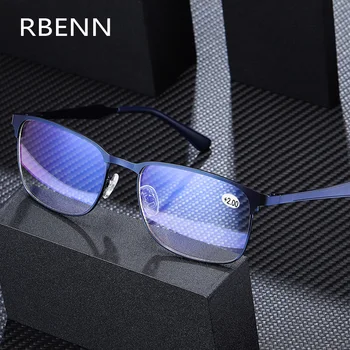 RBENN 2020 Нови Очила В Метални Рамки, Мъжки слънчеви Очила за Четене Със Синя Светлина, Бизнес Очила От Пресбиопия За Мъжки Компютър + 1,75 2,25