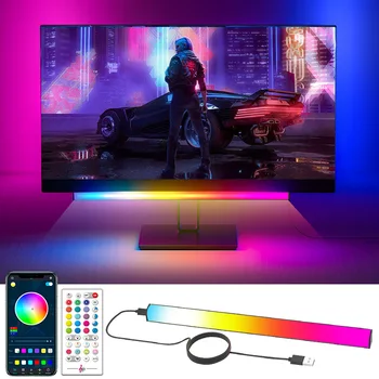 RGB Умни led лента, детска подсветка, Bluetooth, USB докосване на ключа, окачен лампа за екрана на компютъра, музикална атмосфера осветление