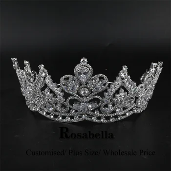 ROSABELLA, европейски и американски модни кристални корони, диадеми, шапки от цирконии AAA, превръзка на главата на булката, сватбена прическа