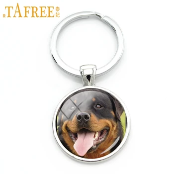 TAFREE ротвайлер стъклен ключодържател с кабошоном sheltie шар пей е куче ключодържател Умна чанта на пациента аксесоари, модни бижута DG36
