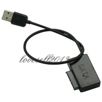 USB 2.0-13Pin SATA Кабел-Адаптер За Твърд Диск Черен Тънък Жак за Лаптоп CD / DVD Оптично Устройство, Не е Необходимо В Източника на захранване