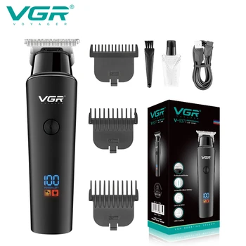 VGR Машина за подстригване на коса с професионална машина за подстригване на коса фризьорски салон, безжична електрическа машина за подстригване, мъжки USB-волтова батерия led дисплей V-937