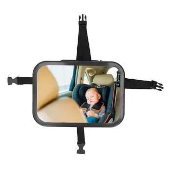 Автомобилно детско защитно огледало, свободно въртене, детско огледало в купето, прозрачен филм, предотвращающая драскотини, заоблена повърхност за сигурност