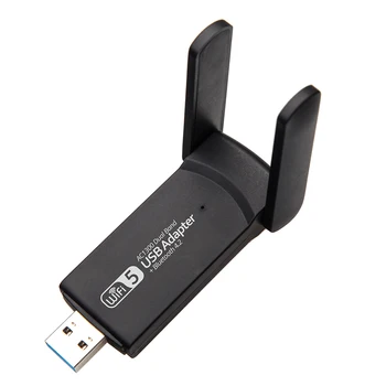 Безжичен USB 1300 Mbps WiFi Адаптер двойна лента 2,4 G/5GHz USB3.0 WIFI Lan Адаптер, Bluetooth-съвместима Антена За вашия Десктоп на Лаптопа