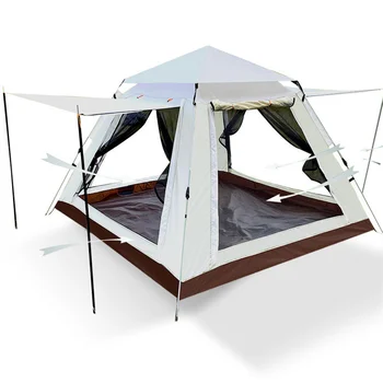 Бързо се задействат, лесно адаптивни Автоматично палатки за къмпинг, външни непромокаеми палатки за къмпинг, двуслойни за 3-8 човек