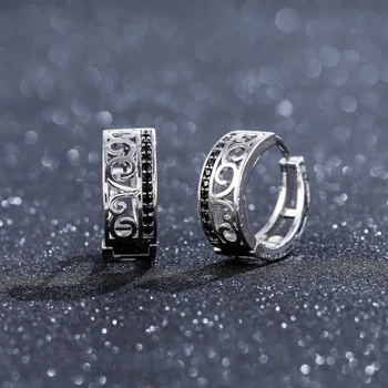 Високо качество на медно-черните цирконовые модни пръстени обеци-халки за жени Изискани модни бижута