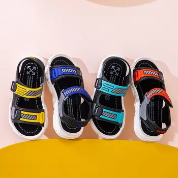 Детски сандали 2023, нови летни обувки с мека подметка за момчета, модни устойчива на плъзгане детска плажна обувки