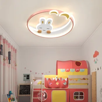 Животни Зайци осветителни Тела за тавана Детска стая Скандинавски декор на детска стая плафониери Детска спалня, Детска Спалня Led лампа