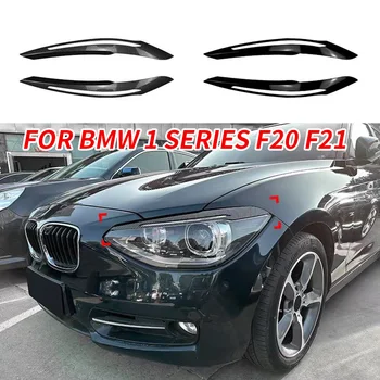 За BMW 1 series F20 F21 тампон на предния фаро ABS черна лента за декориране на автомобилни фарове аксесоари 2011 2012 2013 2014