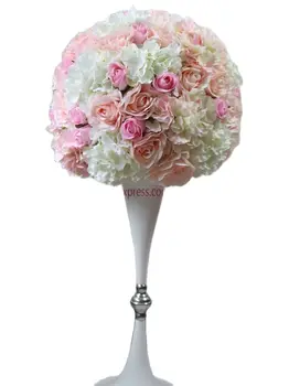 Изкуствена коприна рози цвете стенен фон украса на масата в централната част на 2/3 кръг на цветята кълбо 40 см Mixcolor 2 бр./лот TONGFENG