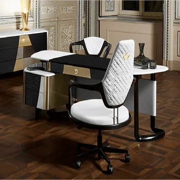 Италиански светъл луксозен маса, компютърно бюро, мебели за обучение бюро хотелски модерен офис бюро