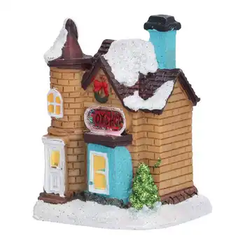 Коледна сцена Селски къщи украса на града Коледни къщички с топло led осветление не е токсичен за деца на Нова година за