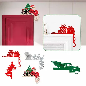 Коледна украса рамката на вратата във формата на Лос, Дядо Коледа, wooden Коледен вратата, ъглов орнамент, Коледна декорация за дома, честита Нова година на # 50 г