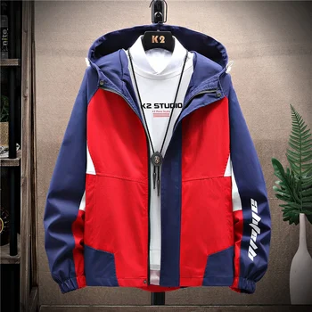 Корейската версия на Тренд мъжки универсална якета са с качулка, Пролетно-есенна Жилетка, Ново Teen Палто с принтом за улицата, мъжки
