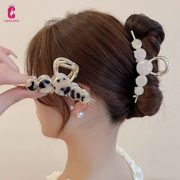Корейски стилни акрилни ацетатные кръгли щипки за коса с нокти за жени, универсални прости аксесоари за коса