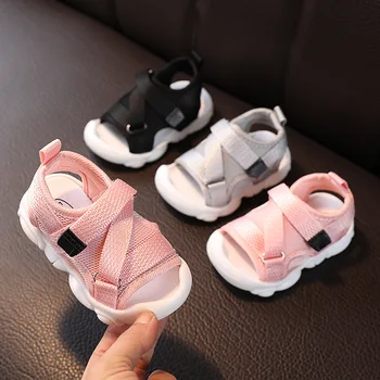 Летни Меки сандали за деца, обувки за малки Момичета, обикновена дишащи обувки от вкара плат за момчета, детски спортни сандали за момичета