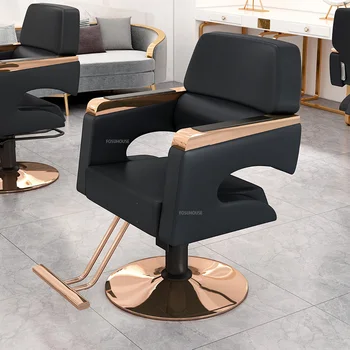 Луксозен кожен коса стол Nordic Light, професионална салонная мебели за салон за красота, Коса стол, Въртящо се кресло за отдих Z