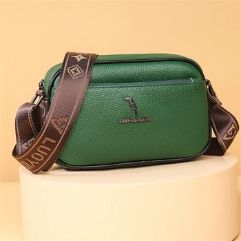 Луксозна дизайнерска чанта през рамо от естествена кожа за жени 2023, проста однотонная чанта-месинджър, малки портмонета и чанти