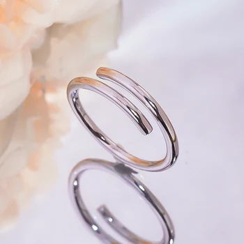 Минималистичное изогнутое пръстен с линията на Жената е открито пръстен от Сребро, нишевый темперамент, универсален студен Вятър