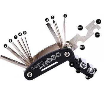 Многофункционален инструмент за ремонт на двигателя с шестоъгълни глави МТБ гаечен ключ, за планински велосипед Набор от многофункционални отвертки за ремонт на мотоциклети мультитул за ремонт спици