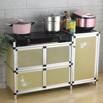 Модерен кухненски шкаф от алуминиева сплав, Домашна кухненски мебели, Лесен за Сглобяване на Шкаф за съхранение, Мултифункционален Шкаф