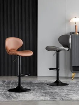 Модерен минималистичен бар стол с въртяща се облегалка На светлината желязо, Луксозен Бар стол на рецепцията с висока прическа, бар стол