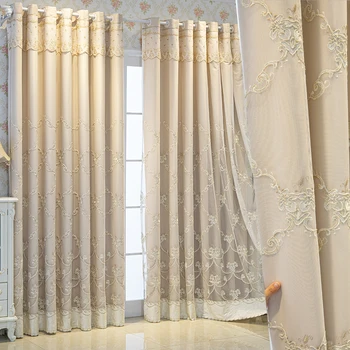 Модерни прости европейските пердета за спалня, всекидневна, луксозна синельная плат, пълнозърнести двуслойни плътни завеси