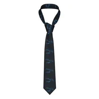 Мъжка вратовръзка Slim Skinny Blue Финикс, Модерен вратовръзка свободен стил, мъжка вратовръзка за партита, сватби