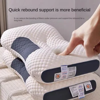 Новата 3D възглавница за СПА-масаж с преграда за сън и защита на врата, трикотажная памучен възглавница за спално бельо
