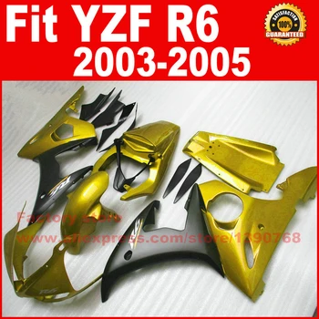 Обичай безплатен комплект обтекателей ABS за 2003 2004 2005 YAMAHA YZF R6 YZFR6 03 04 05 голубо-черни комплекти обтекателей органът детайли