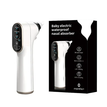 Портативен детски електрически назален аспиратор Носа издънка за Пречистване на носа, Акумулаторна батерия с регулируема светлина с 3 режима на засмукване За деца