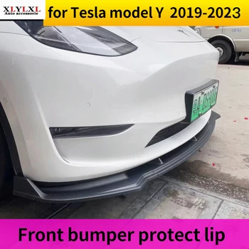 Предна броня предпазва устните за автомобилната поли Tesla Model Y, мат аксесоари за стайлинг от въглеродни влакна, модифицирани аксесоари