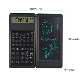 Преносим 6,5-инчов калкулатор, таблет за писане с LCD екран, Сгъваема математически калкулатор, таблет, дигитален бележник за рисуване с писалка
