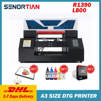 Принтер A3-19 DTG A3 EPSON 1390 L800 за Директен Печат на Текстил, Облекло Печатна Машина за Леки Тъмни Цветни Тениски за Дрехи