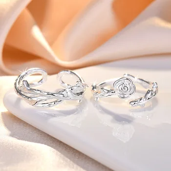 Пръстен с цвете, пръстен с шипове, пръстен с роза, пръстени за двойката на 