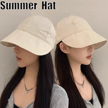 Сгъваема солнцезащитная шапка с широка периферия, регулируеми шапки за жени, летни плажни шапки, бързо съхнещи козирки, рибарска шапка на съвсем малък