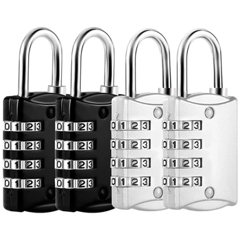 Секретни брави, 4-цифрен заключване с метален кодово заключване, Влагозащитен, Заключване за куфара, Брава за шкафчета за Фитнес зала